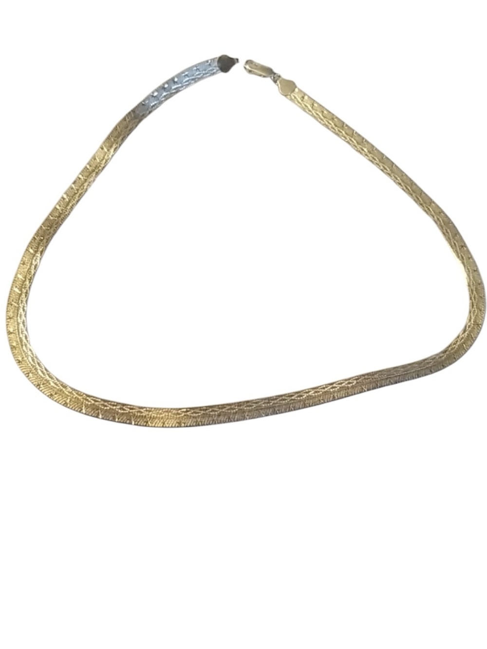 RARE Vintage Sterling Silver Italian Herringbone Necklace